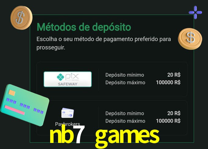 O cassino nb7 games oferece uma grande variedade de métodos de pagamento